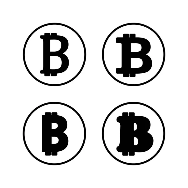 Bitcoin Icône Vecteur Symbole Paiement Logo Crypto Monnaie — Image vectorielle