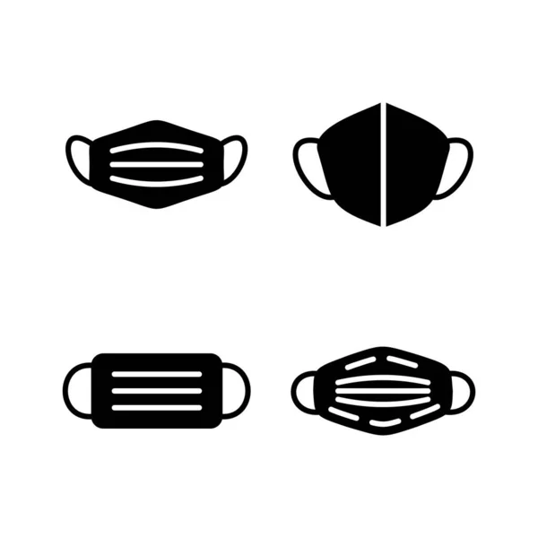 Masque Visage Icône Vecteur Icône Masque Médical Visage — Image vectorielle