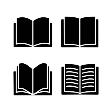 Kitap ikonu vektörü. Kitap vektör simgesini aç.