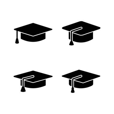 Eğitim ikonu vektörü. mezuniyet kapsülü vektörü