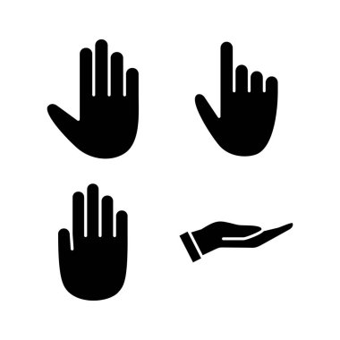 El simgesi vektörü. El sembolleri. Avuç