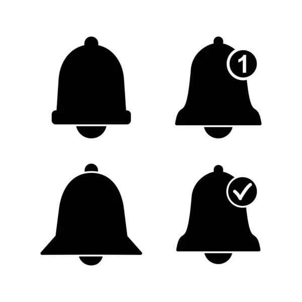 Bell Icon Vektor Dalam Gaya Trendi Datar Terisolasi Simbol Pemberitahuan - Stok Vektor