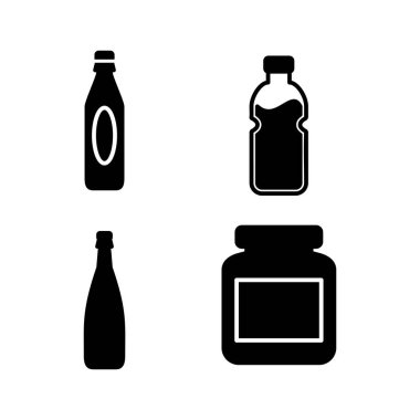 Şişe ikonu vektörü. Moda düz dizaynlı şişe simgesi