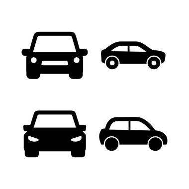 Araba ikonu vektörü. Araba tabelası. Sedan.