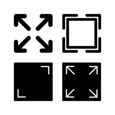 Tam ekran simge vektörü. tam ekran simgesini genişlet