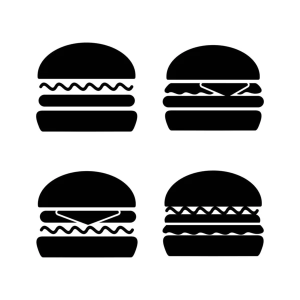 Vetor Ícones Hambúrguer Ícone Logotipo Hambúrguer Ícone Fast Food — Vetor de Stock