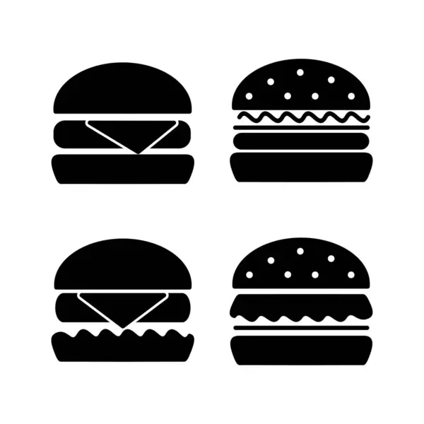 Burger Ikon Vektor Ikonen För Hamburgerlogotypen Snabbmatsikon — Stock vektor