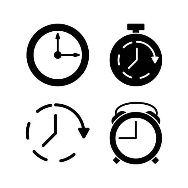 Ícone Relógio Vetor Ícone Tempo Ícone Relógio Estilo Moderno Plana —  Vetores de Stock