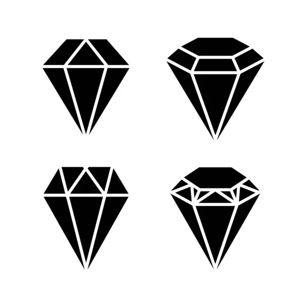 Diamentowy Wektor Ikony Ikona Klejnotów Kamień Kryształowy — Wektor stockowy