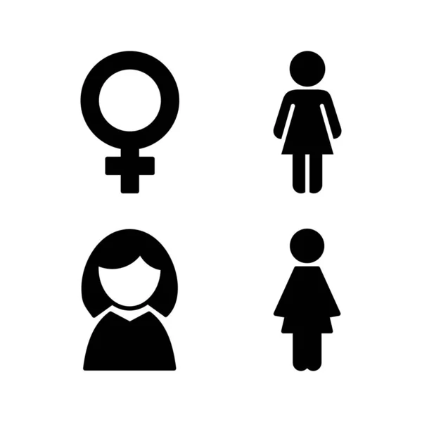 Γυναίκα Διάνυσμα Εικονίδιο Εικονίδιο Τουαλέτας Πινακίδα Τουαλέτας Φύλο — Διανυσματικό Αρχείο