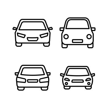 Araba ikonu vektörü. Araba tabelası. Sedan.