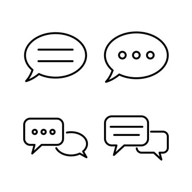 Sohbet ikonu vektörü. Sohbet Simgesi modayı izole etti. Konuşma balonu sembolü