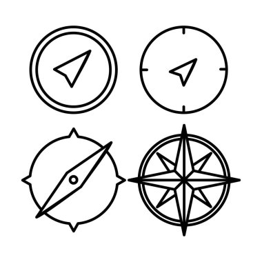 Pusula simgesi vektörü. navigasyon simgesi