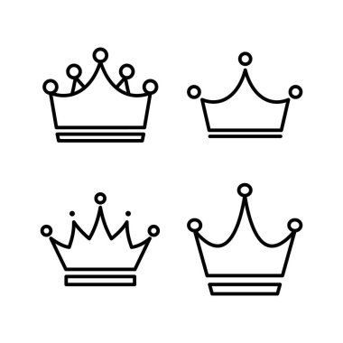 Crown Simgesi vektörü. Web sitesi tasarımı için taç sembolü,