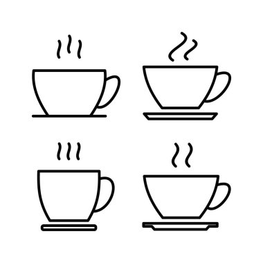 Kahve ikonu vektörü. Kahve fincanı ikonu. kupa