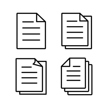 Belge simgesi vektörü. Kağıt ikonu. Dosya Simgesi