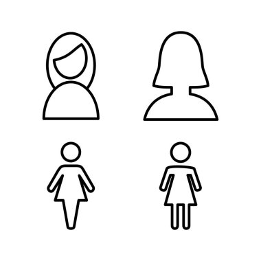 Kadın ikon vektörü. Tuvalet simgesi. Tuvalet tabelası. cinsiyet