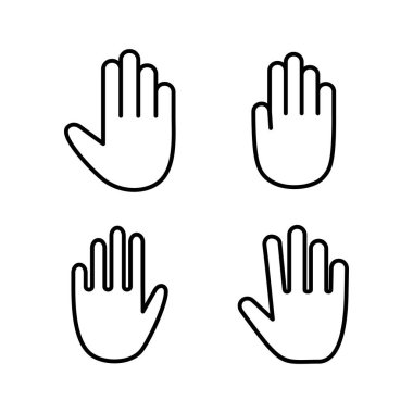 El simgesi vektörü. El sembolleri. Avuç