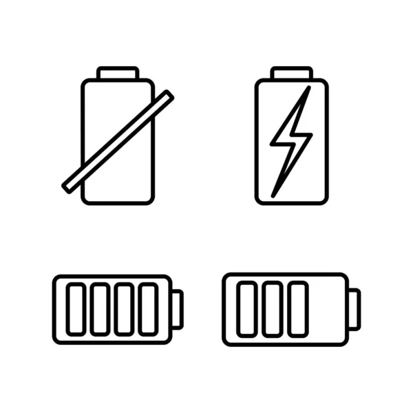Batteriikon Vektor Batteriladdningsindikator Ikon — Stock vektor