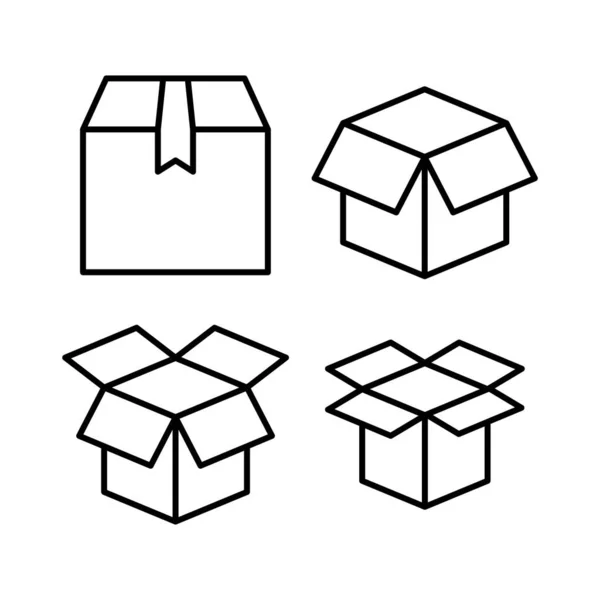 Icono Caja Vector Cartel Paquete Entrega Caja Embalaje — Archivo Imágenes Vectoriales