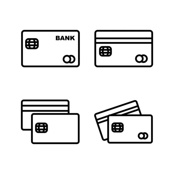 Wektor Ikony Karty Kredytowej Ikona Płatności Ikona Płatności Debetowej — Wektor stockowy