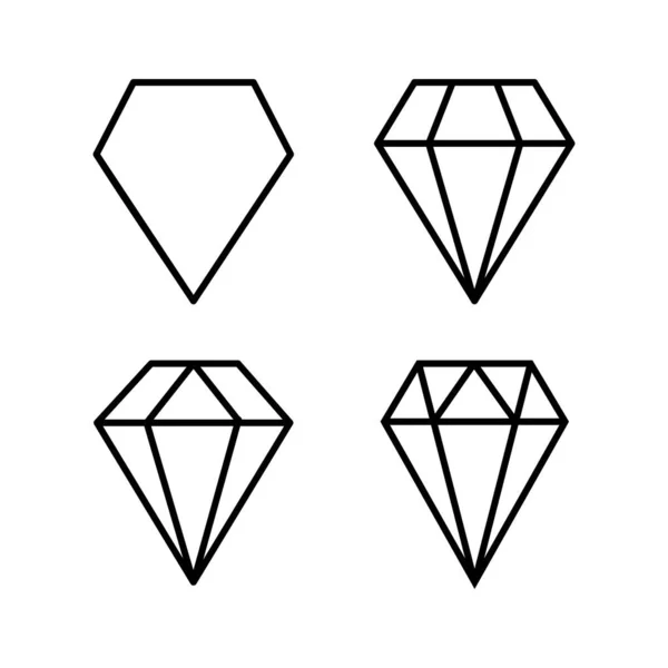 Diamond Icon Vector Gem Icon Crystal Stone — Stock Vector
