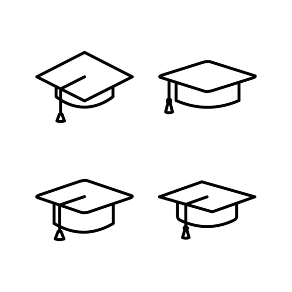 Bildungssymbolvektor Graduierung Cap Icon Vektor — Stockvektor