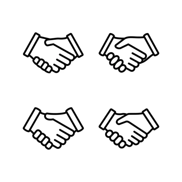 Handskakning Ikon Vektor Affärshandslag Avtal Partnerskap — Stock vektor