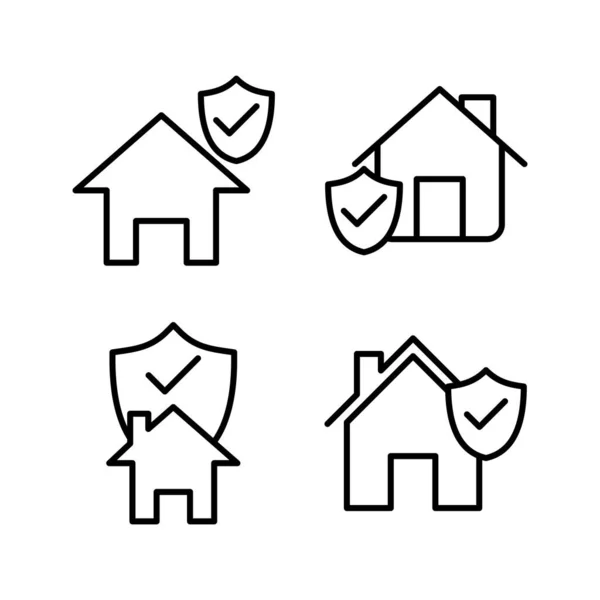 ホーム保険のアイコンベクトル ホームシールドはロゴを守る — ストックベクタ