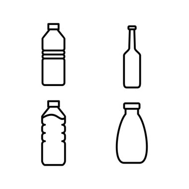 Şişe ikonu vektörü. Moda düz dizaynlı şişe simgesi