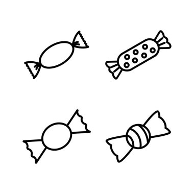 Şeker ikonu vektörü. Şeker vektörü simgesi