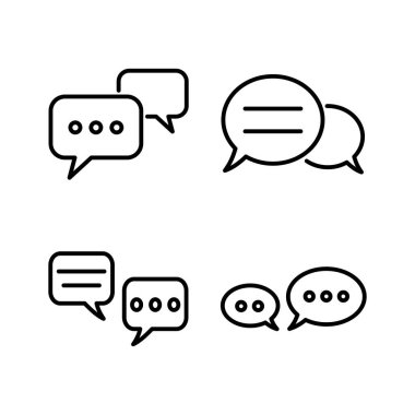 Sohbet ikonu vektörü. Sohbet Simgesi modayı izole etti. Konuşma balonu sembolü