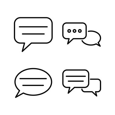 Sohbet ikonu vektörü. Sohbet Simgesi modayı izole etti. Konuşma balonu sembolü
