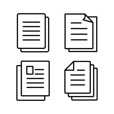 Belge simgesi vektörü. Kağıt ikonu. Dosya Simgesi