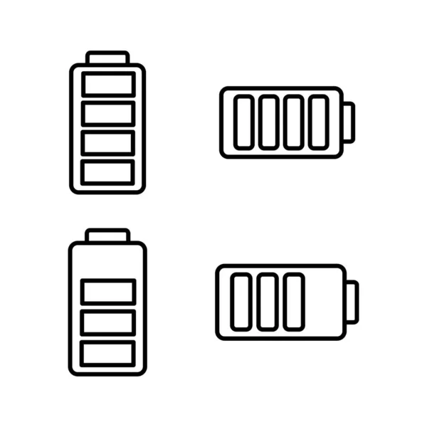 Batteriikon Vektor Batteriladdningsindikator Ikon — Stock vektor