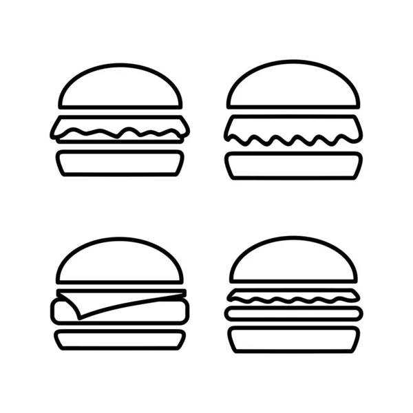 Εικονίδιο Burger Εικονίδιο Λογότυπο Χάμπουργκερ Εικονίδιο Fast Food — Διανυσματικό Αρχείο