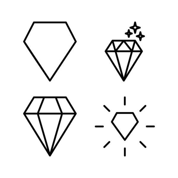 ダイヤモンドアイコンベクトル 宝石のアイコン 水晶石 — ストックベクタ