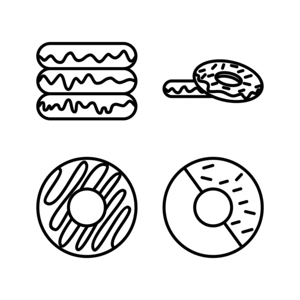 Donut Vector Icono Icono Donut Logo Donut — Archivo Imágenes Vectoriales