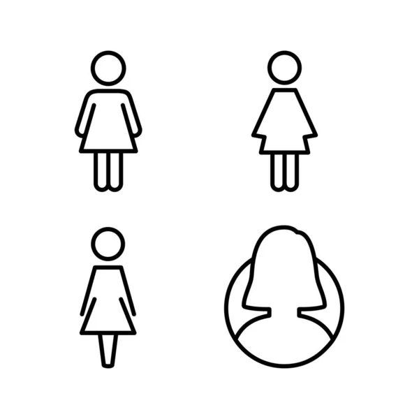 Icono Femenino Vector Icono Del Inodoro Señal Del Baño Género — Archivo Imágenes Vectoriales