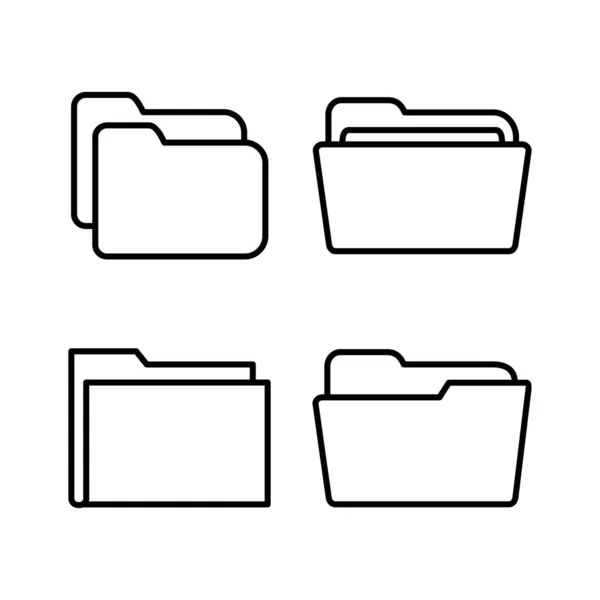 Vektor Ikon Folder Ikon Folder Dokumen - Stok Vektor