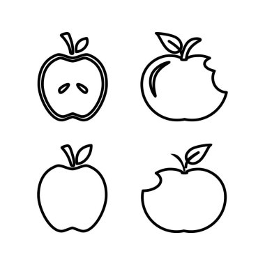 Elma ikonu vektörü. elma sembolü