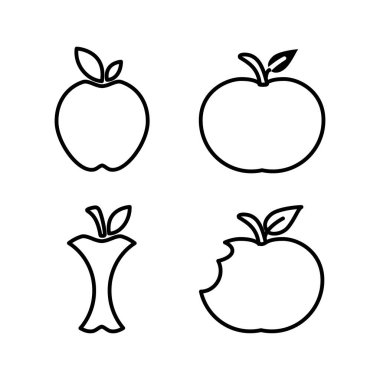 Elma ikonu vektörü. elma sembolü
