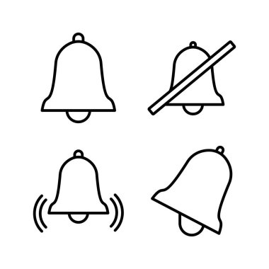 Düz moda Bell Simgesi vektörü izole edildi. Bildirim sembolü web sitesi tasarımı