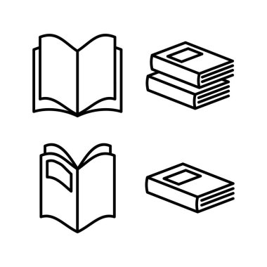 Kitap ikonu vektörü. Kitap vektör simgesini aç.