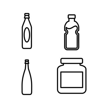 Şişe ikonu vektörü. Moda düz dizaynlı şişe simgesi