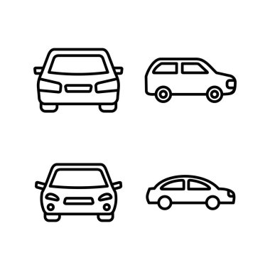 Araba ikonu vektörü. Araba tabelası. Sedan.