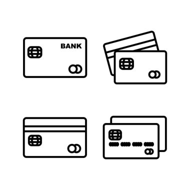 Kredi kartı ikon vektörü. Ödeme ikonu. debit ödeme simgesi
