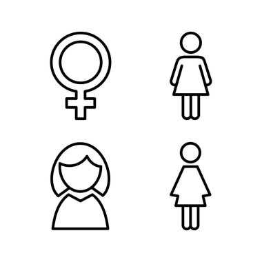 Kadın ikon vektörü. Tuvalet simgesi. Tuvalet tabelası. cinsiyet