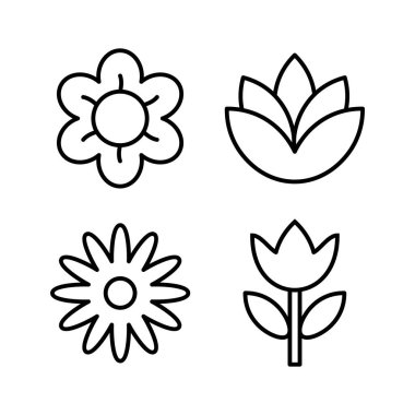 Çiçek ikonu vektörü. Çiçek ikonu. çiçek logosu