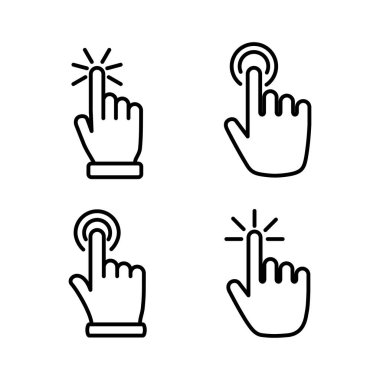 Simge vektörüne elle tıkla. Parmak tıklama simgesi. noktalama simgesi